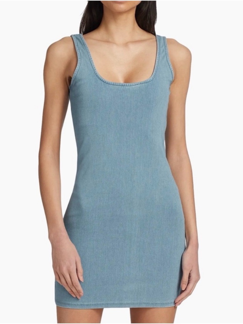 Good American Light Blue Denim Tank Dress